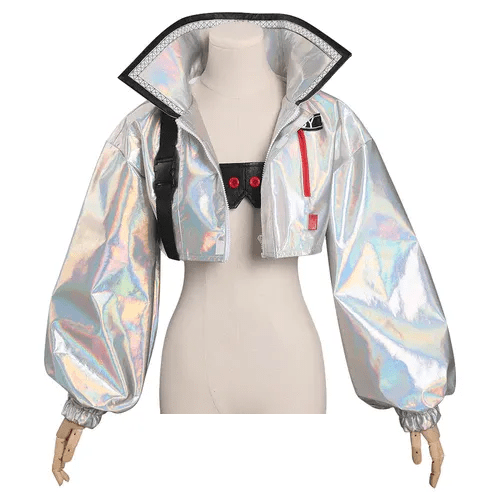 Cyberpunk Edgerunners Lucy Silver Cosplay Leather Jacket for Women